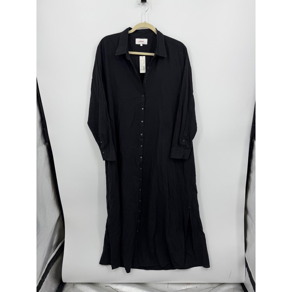 XiRENA Dresses & Skirts - Xirena Boden Dress Womens Large Black Cotton Maxi Button Down Long Sleeve NEW